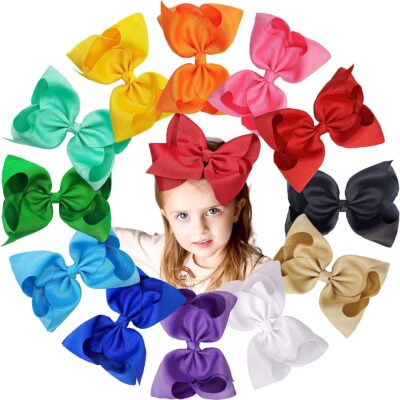 8 inch grosgrain ribbon hair bow