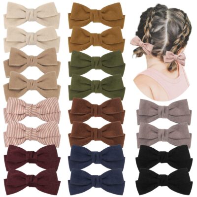Houndstooth velvet hair bow