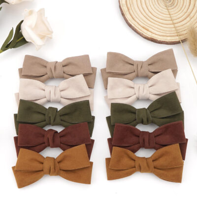 Houndstooth velvet hair bow