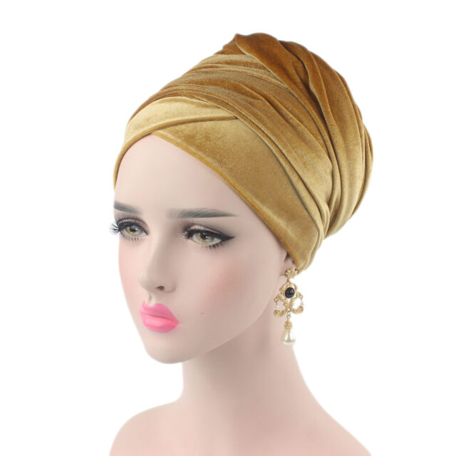 Bulk Extra Long Velvet Headscarf Tube Turban Hat Wrap (2) turban headscarf for women