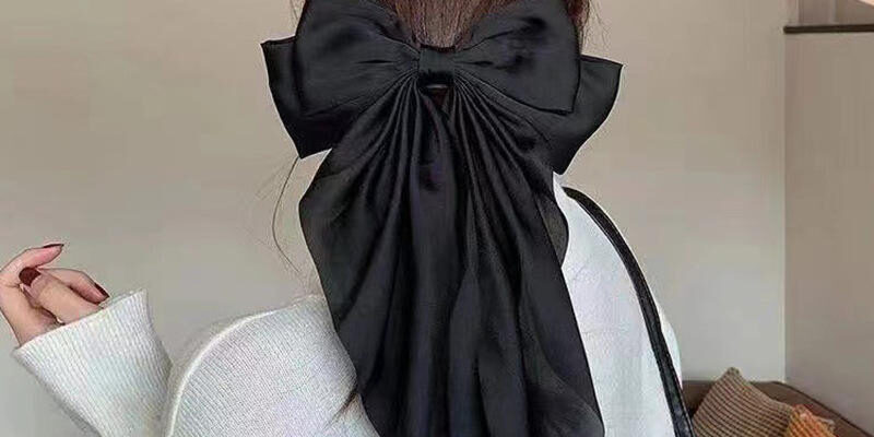 Custom Popularity Bow Clips Large Satin Ribbon Hair Accessories (5) Large satin custom bow hair