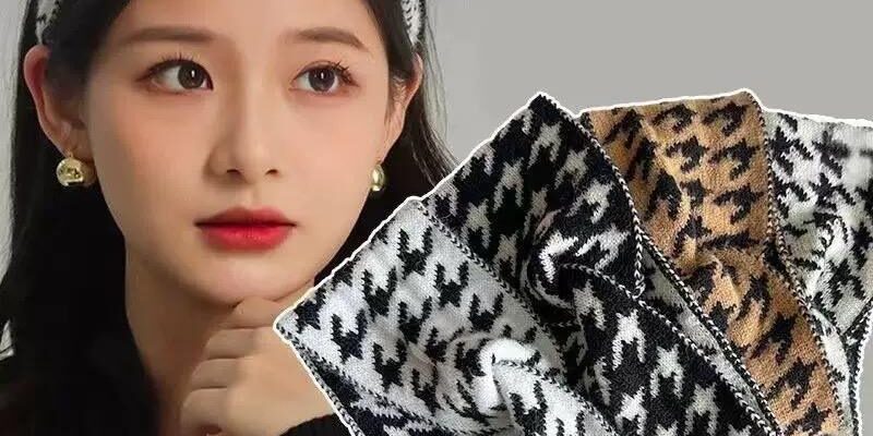 Custom Retro Plaid Knitted Headbands Women Autumn Winter Style (6) knitted headbands autumn winter style