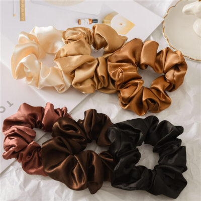 Custom silk scrunchies set with satin