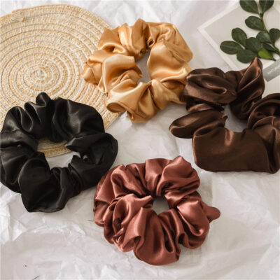 Custom silk scrunchies set with satin