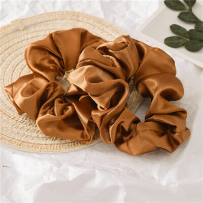 Custom silk scrunchies set with satin
