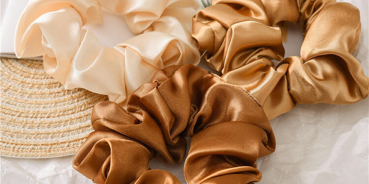 Custom Silk Headband Scrunchies Set Satin Hair Ties for Women (6) Custom silk scrunchies set with satin