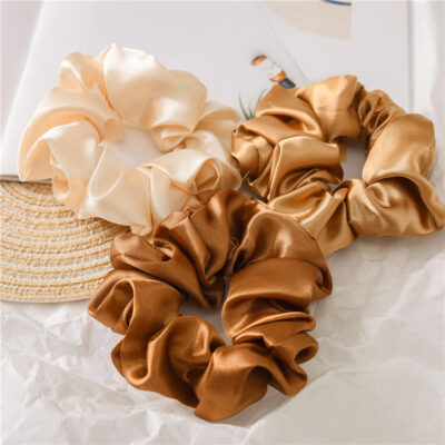 Custom silk scrunchies set with satin