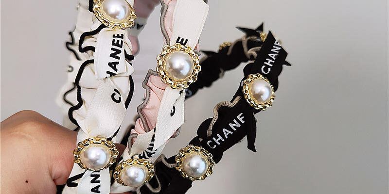 Designer Pearl Pleated Ribbon Headbands Women Hair Accessories Manufacturer (6) pleated ribbon headbands for women