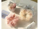 Floral chiffon scrunchies pink ponytail