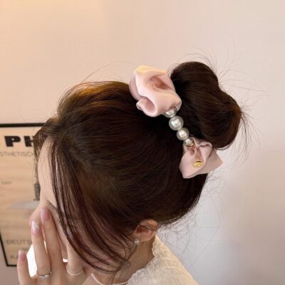 Korean pearl satin scrunchies wholesale