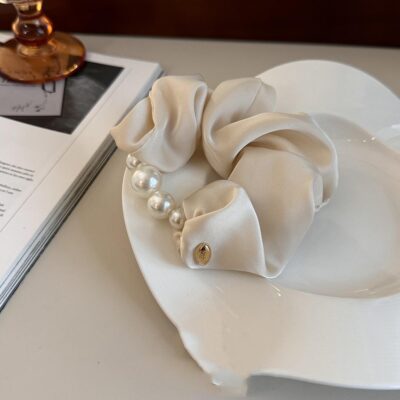 Korean pearl satin scrunchies wholesale