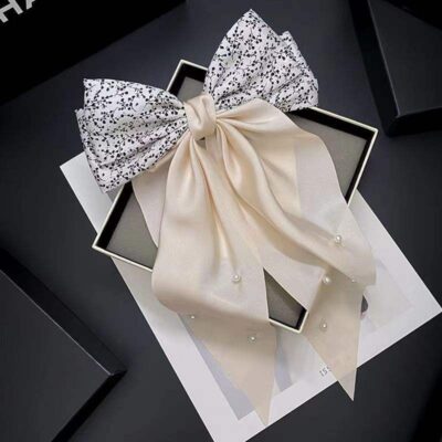 Large ribbon hair bows with long tail