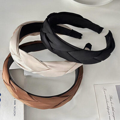 Multi color satin twist braid headbands