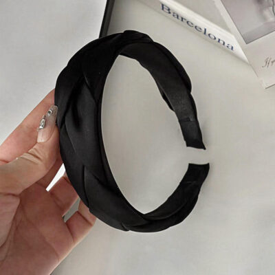 Multi color satin twist braid headbands