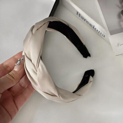 Multi color satin twist braid headbands