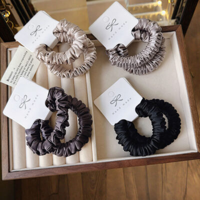 silk charmeuse scrunchies hair ties
