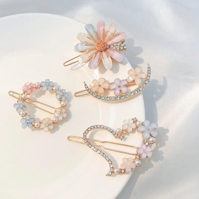 bobby pins and pearl acrylic hair clips
