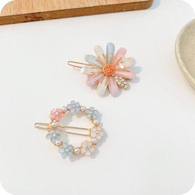bobby pins and pearl acrylic hair clips