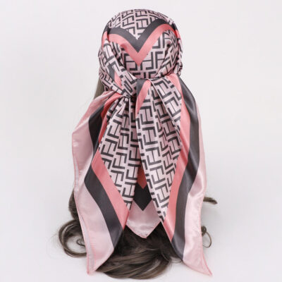 square classic print headscarf