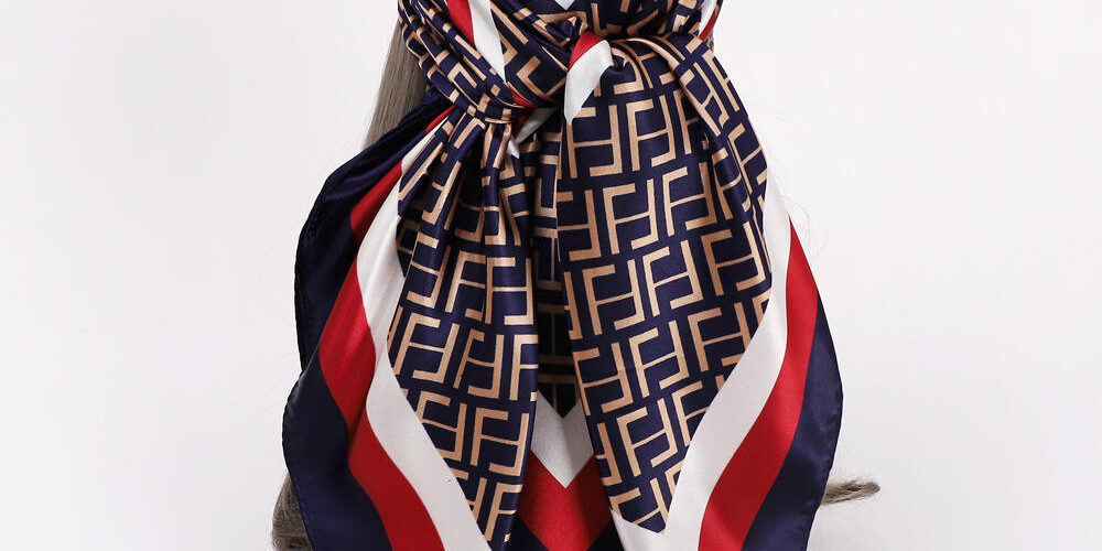 Wholesale Silk Scarf 90cm Square Classic Print Large Shawl (2) square classic print headscarf