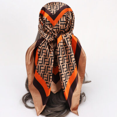 square classic print headscarf